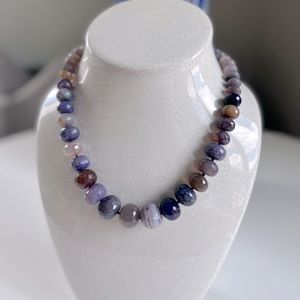 Large amethyst stone necklace
